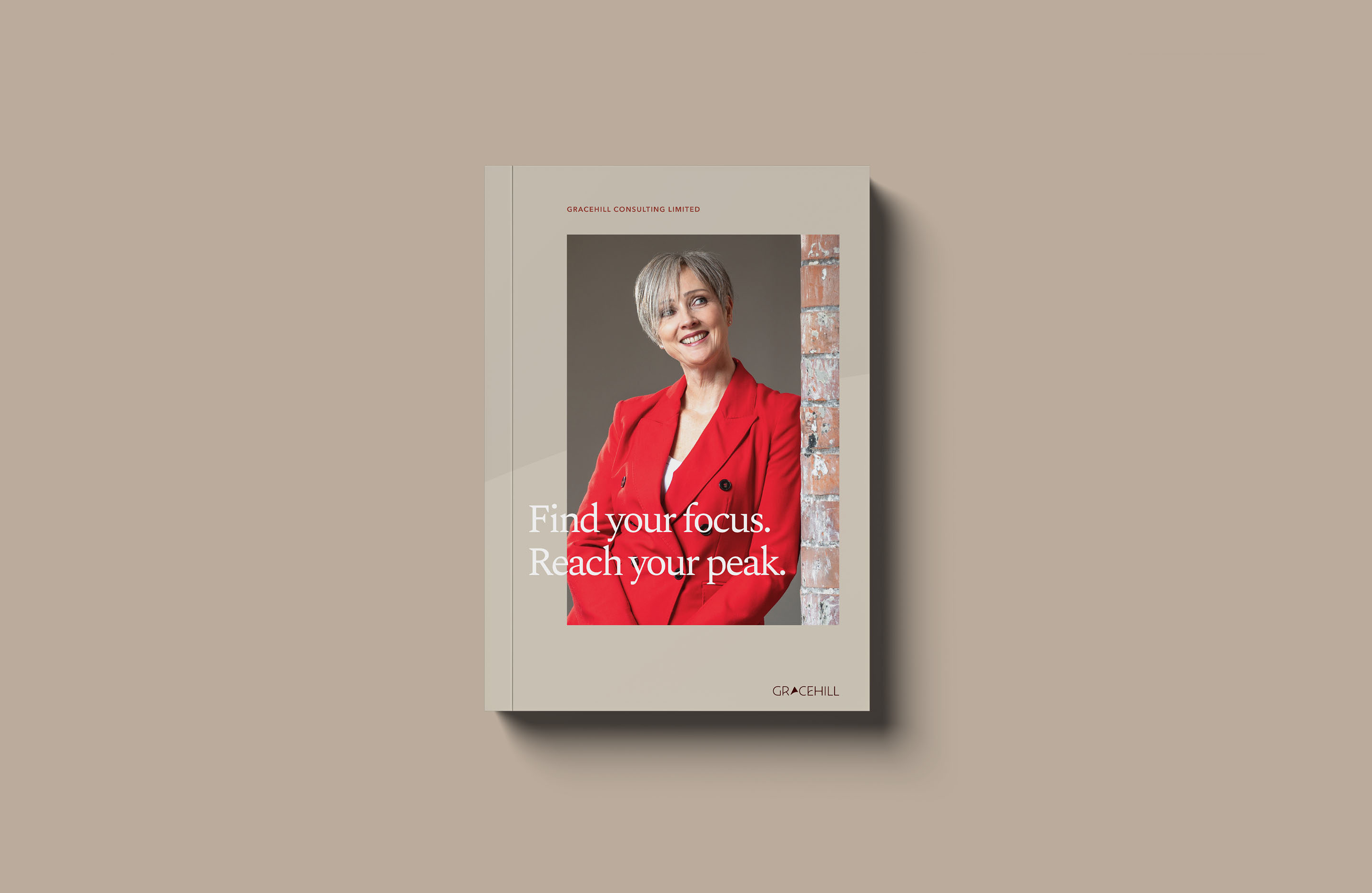 Gracehill Consulting book cover featuring an executive portrait and the tagline Find your focus. Reach your peak.