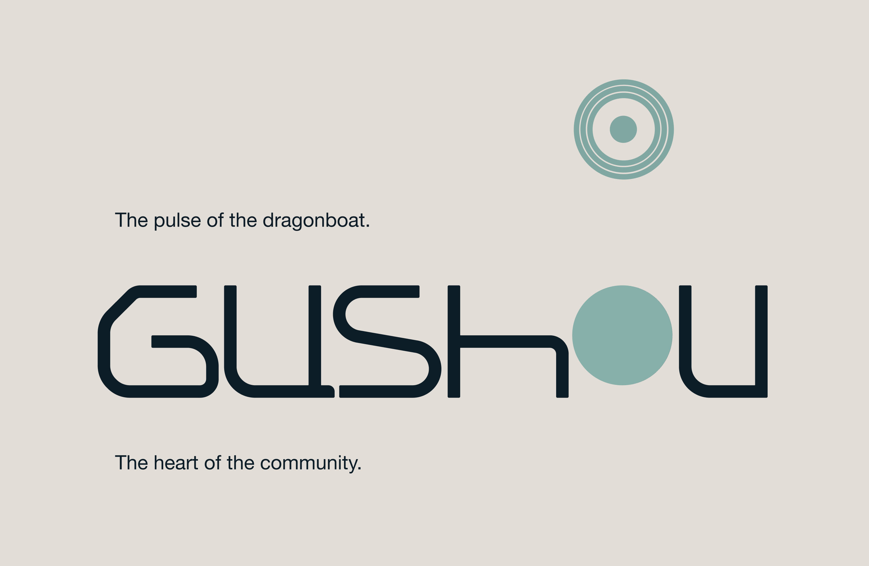 Gushou wordmark with the tagline: The pulse of the dragonboat, the heart of the community.