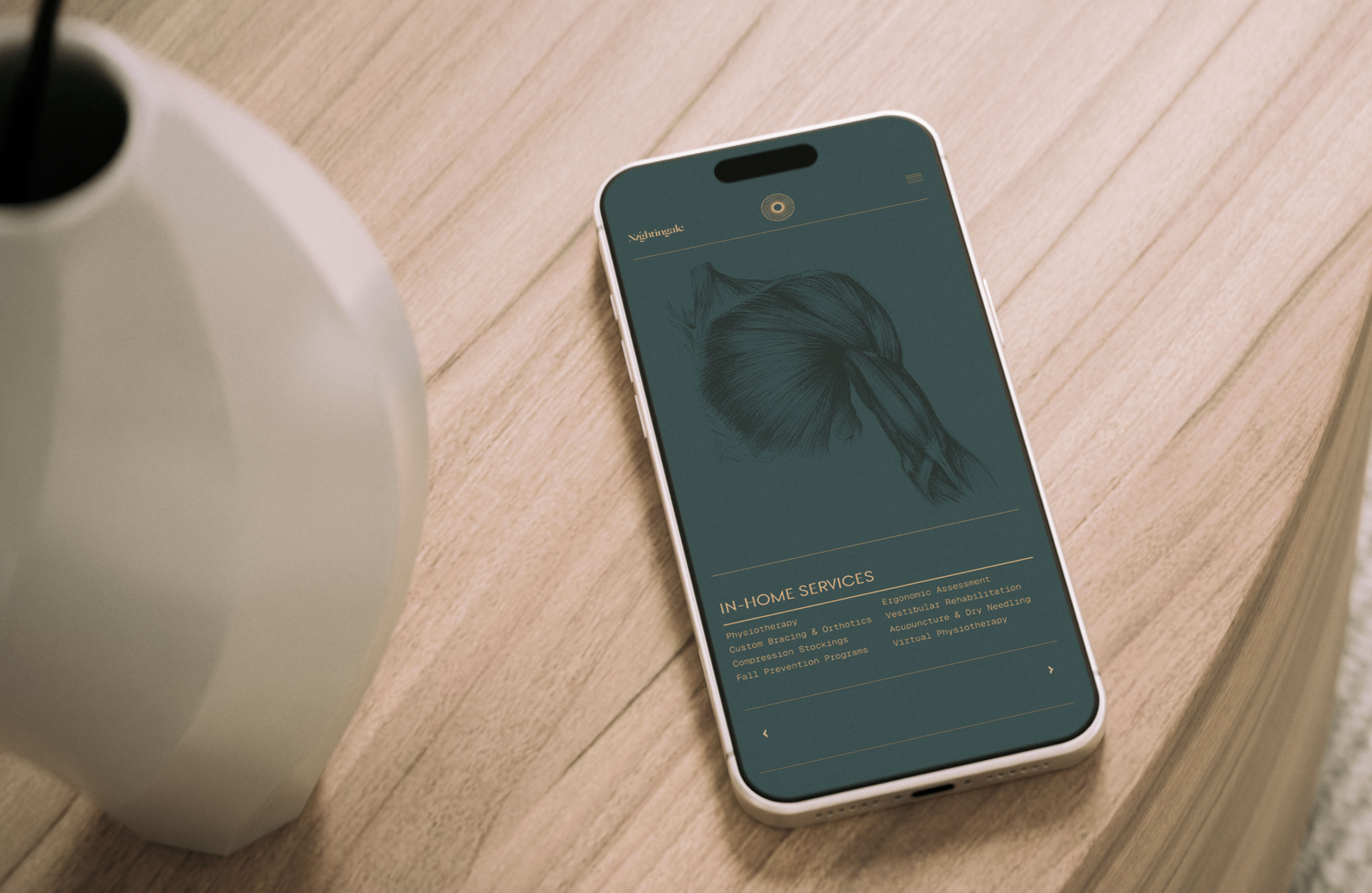 Nightingale Health mobile website displayed on a smartphone.
