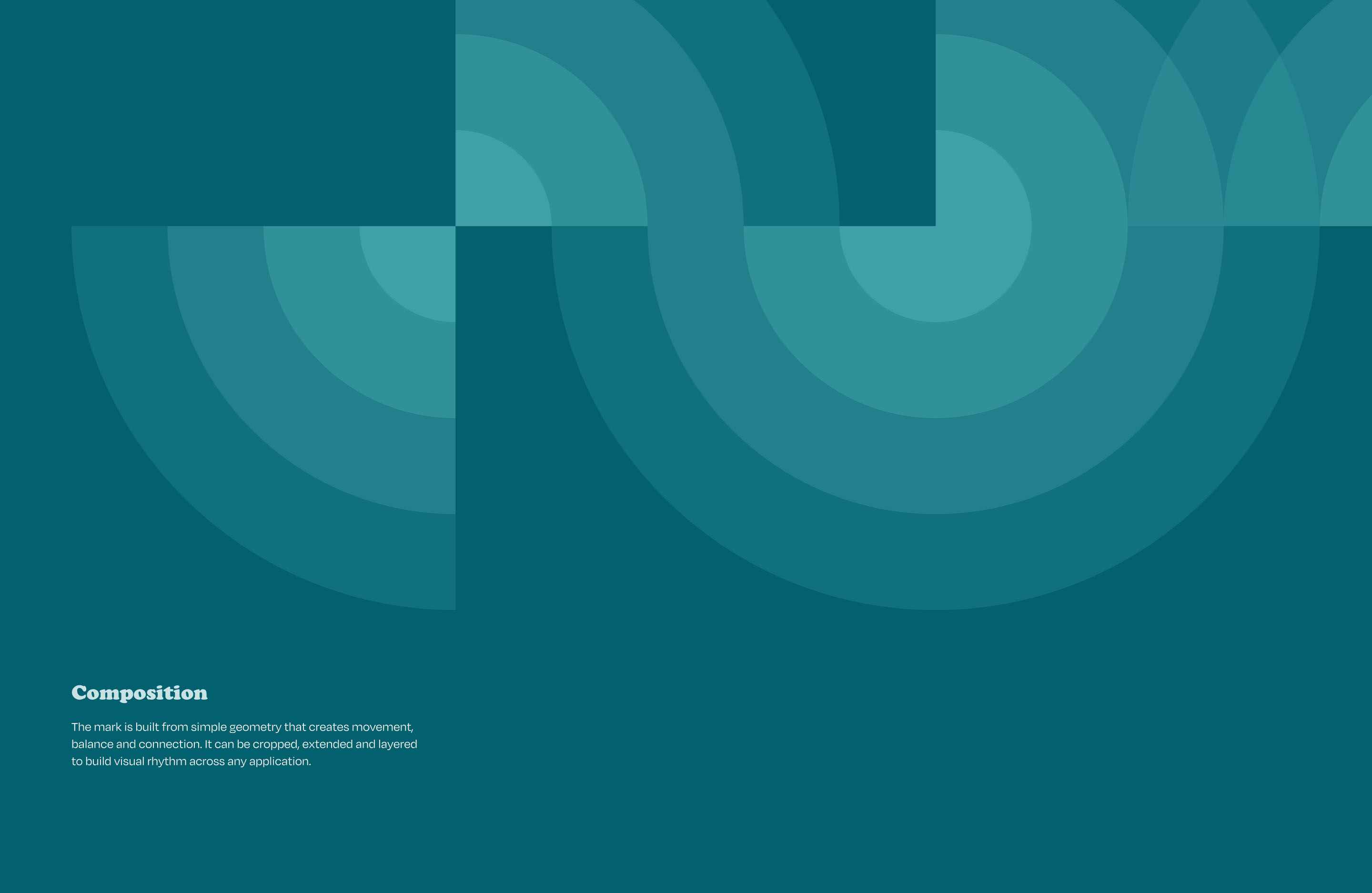Service Design Toronto branding composition featuring overlapping circular graphics on teal.