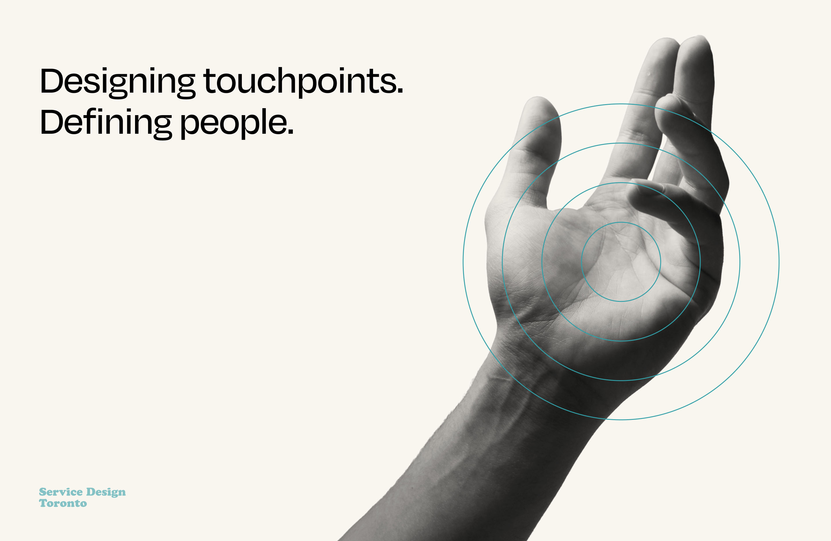 Service Design Toronto poster featuring an outstretched hand and the message 