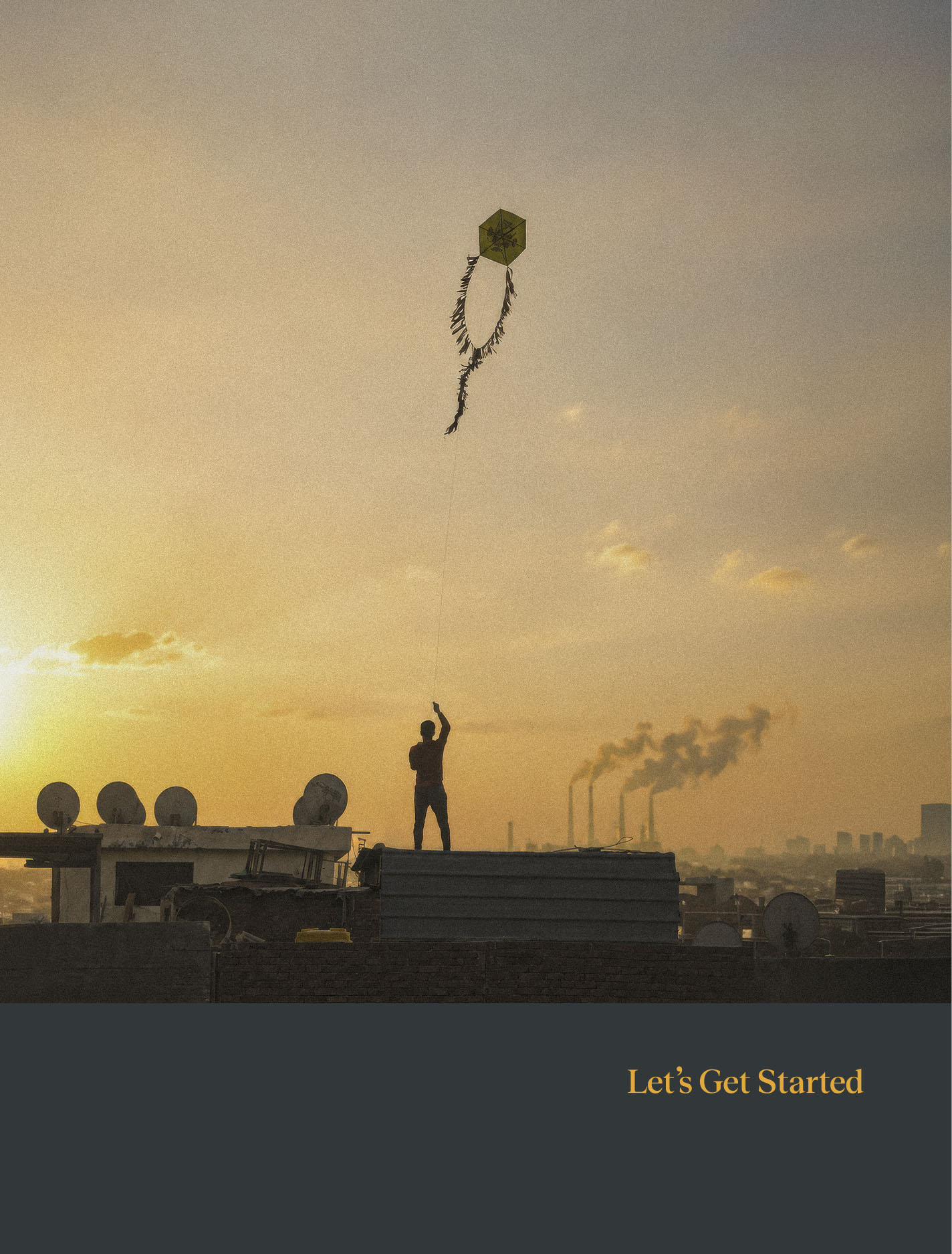 YellowYellow poster featuring industrial sustainability photography and the tagline Let’s Get Started.